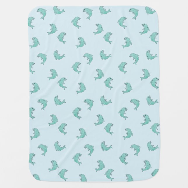 Baby blanket dolphins (Front)