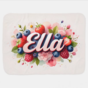 Baby Blanket " Ella " Berry Floral Design