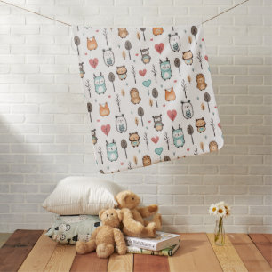 Baby Blanket features a cute illustration.