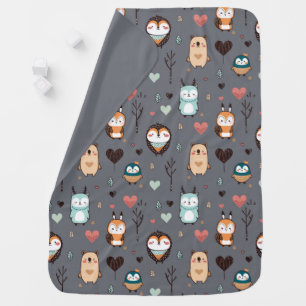 Baby Blanket features a cute illustration.