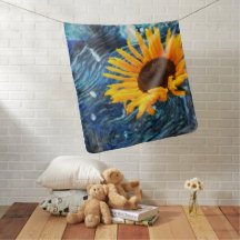 Baby Blanket Giant Sunflower Design