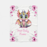 Baby Blanket Girl Dragon Name Custom Gift Idea at Zazzle