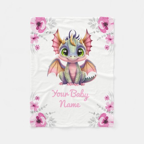 Baby Blanket Girl Dragon Name Custom Gift Idea