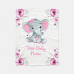 Baby Blanket Girl Elephant Name Custom Gift Idea at Zazzle