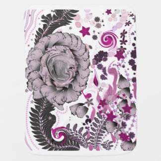 Baby blanket in pink and gray