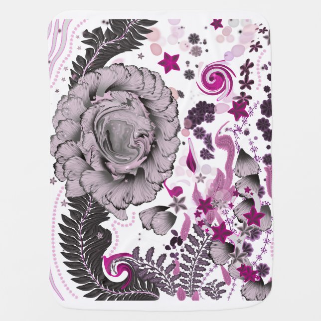 Baby blanket in pink and gray (Front)