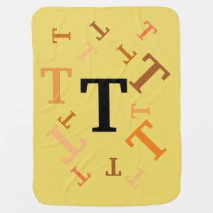 Baby Blanket - Jumbled Letters in Orange and Brown