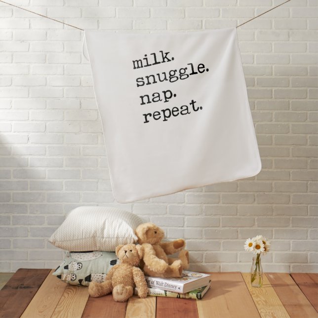 Baby Blanket - Milk Snuggle Nap Repeat (In Situ)