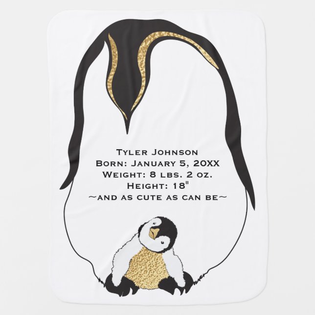 Baby Blanket "Mommy & Baby Penguin" (Front)
