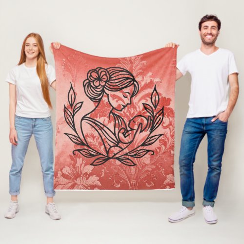 Baby Blanket – Mother and Child Floral Design