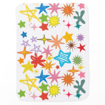 Baby blanket multi color stars baby shower gift