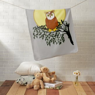 Baby Blanket - Owl on Branch