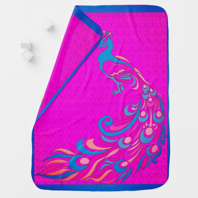 Baby-Blanket-Peacock-Love-Lav-Pink-Multi Baby Blanket (In Situ)