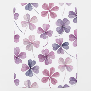 “Baby Blanket – Purple Floral Soft Cozy Blanket fo