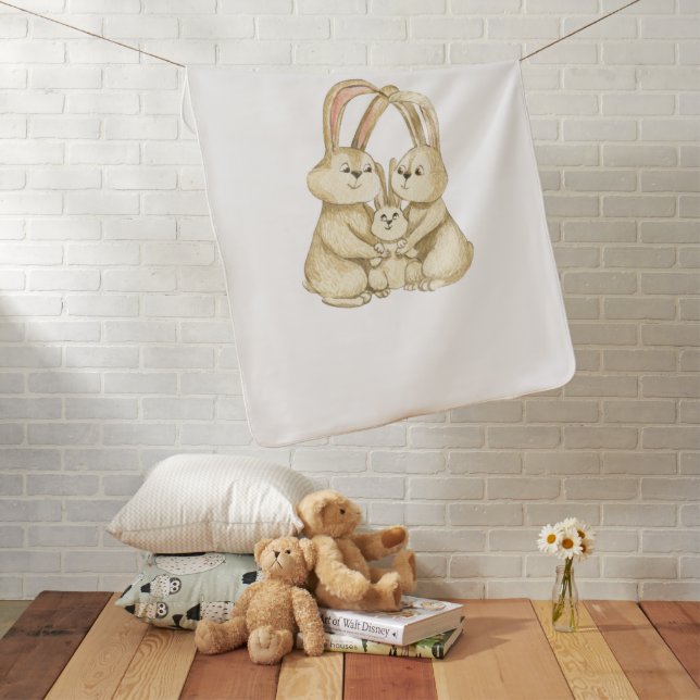 Baby Blanket - Rabbit Family (In Situ)