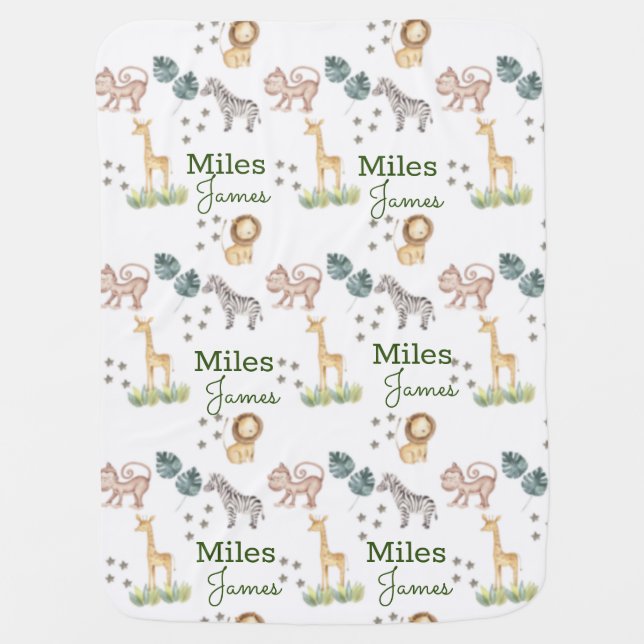 Baby Blanket Safari Theme (Front)
