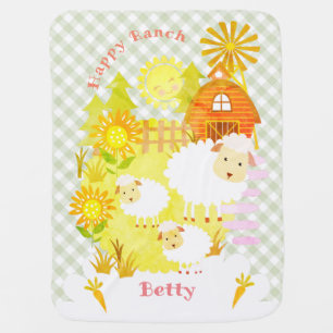 Baby Blanket Sheep Personalized.