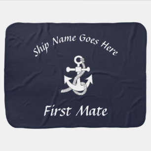Baby Blanket - Ship Name and Anchor