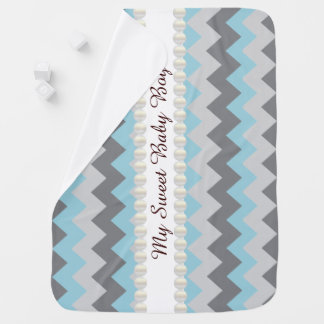 Baby Blanket- Sweet Baby Boy Chevron Design Swaddle Blanket