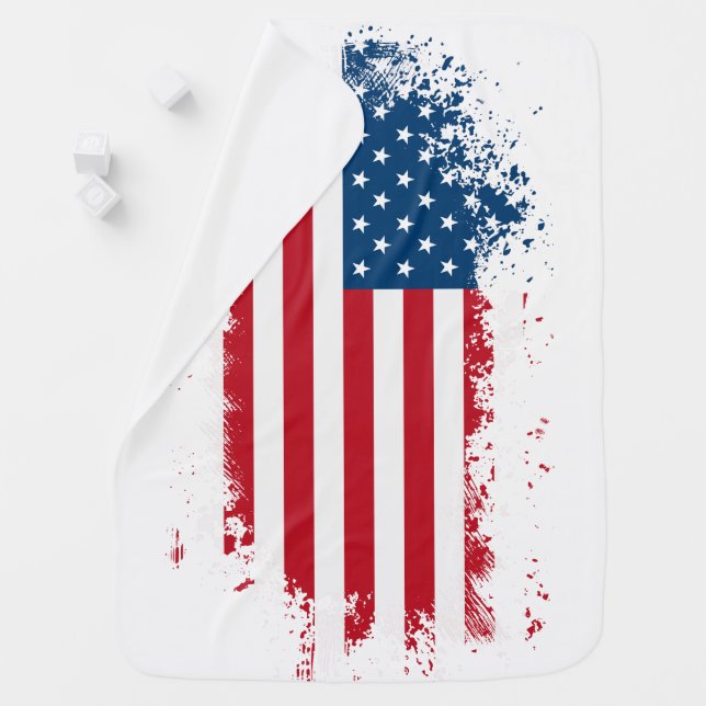 Baby Blanket-USA Flag Swaddle Blanket (In Situ)