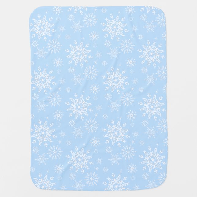Baby Blanket-Winter Snowflakes Baby Blanket (Front)