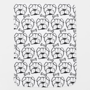 Baby blanket with an english bulldog