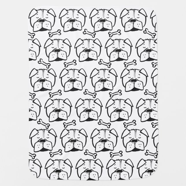 Baby blanket with an english bulldog (Front)