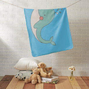 baby blanket with baby whale design