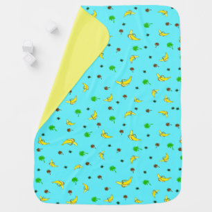 Baby blanket with banana and palms pattern