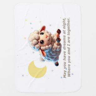 Baby blanket with cute sheep and lullaby