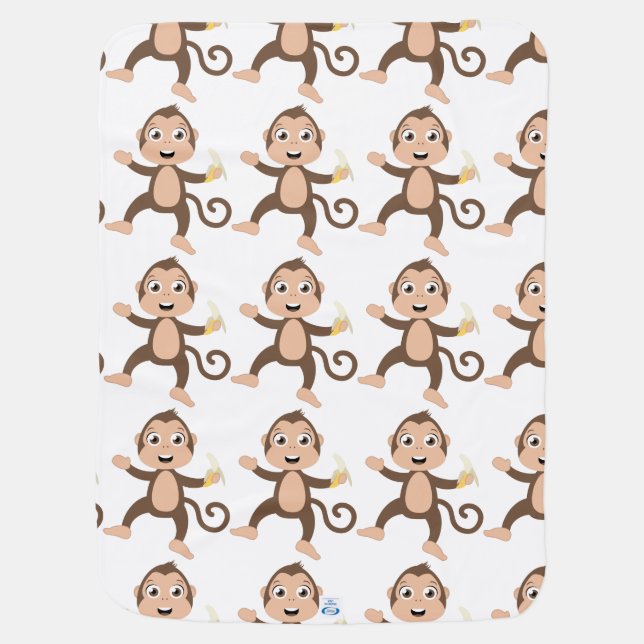 Baby blanket with funny monkeys (Back)