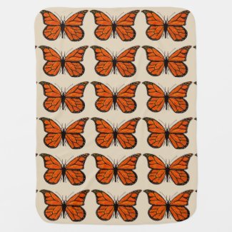 Baby Blanket with Monarch Butterfly Design