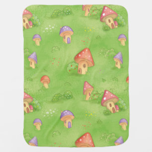Baby blanket with mushrooms
