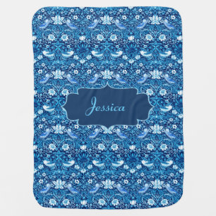 Baby Blanket, with Name, in Birds and Flowers   Blanket