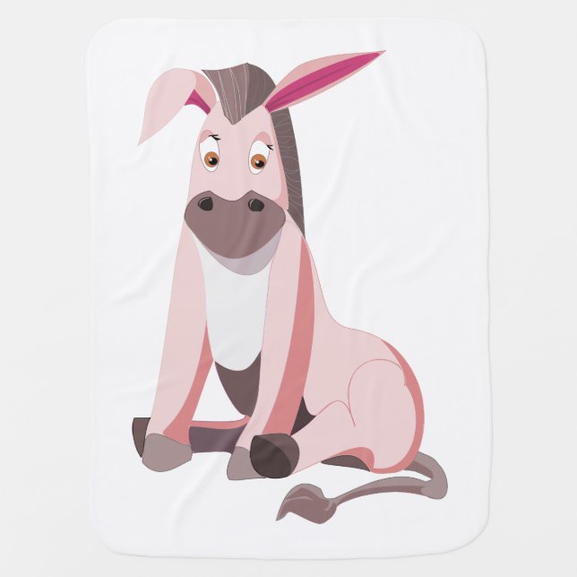 Baby Blanket with Pink Donkey (Front)