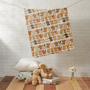 Baby blanket with puppy pattern