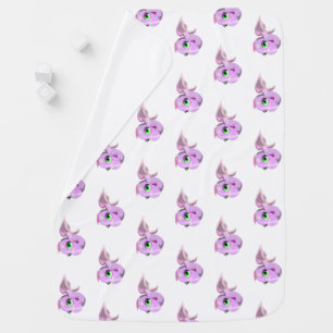 Baby Blanket with Purple Fishes