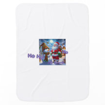 Baby blanket with Santa & Snowman Christmas theme