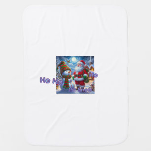 Baby blanket with Santa & Snowman Christmas theme