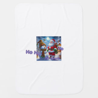 Baby blanket with Santa & Snowman Christmas theme