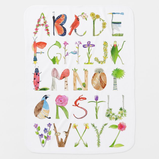 Baby Blanket - with South Carolina Nature Alphabet (Front)