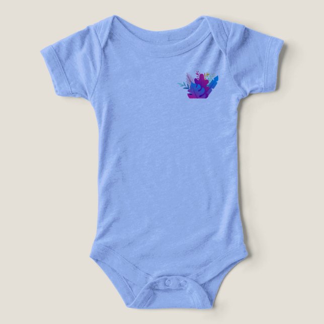 Baby blanks bodysuit in light blue  (Design Front)