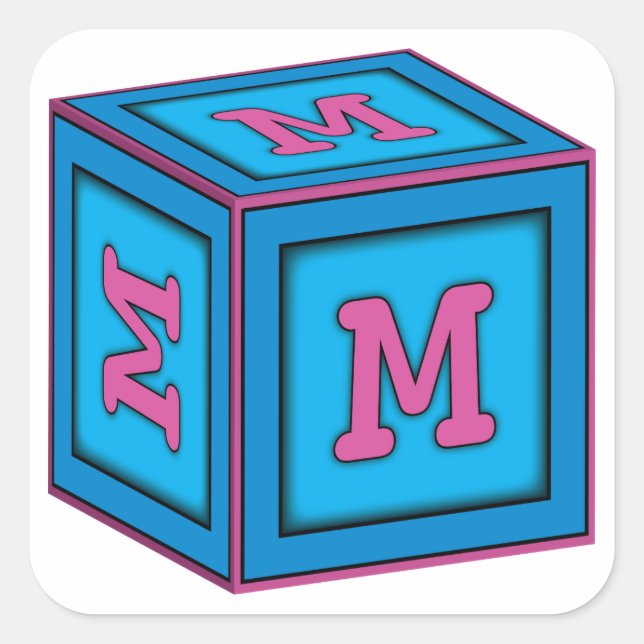 Baby Block Stickers - Letter "M" (Front)