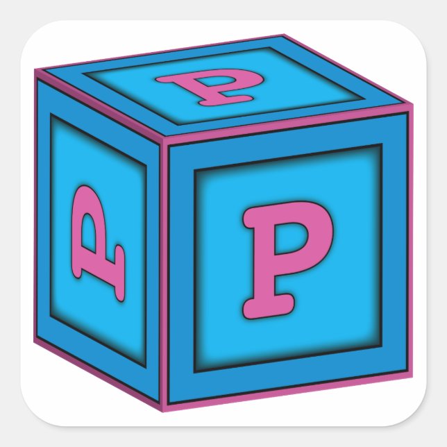 Baby Block Stickers - Letter "P" (Front)