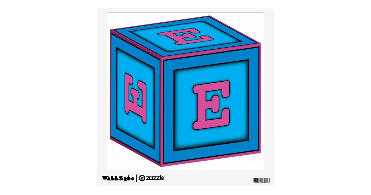 Baby Block Wall Decal Letter E Zazzle Com