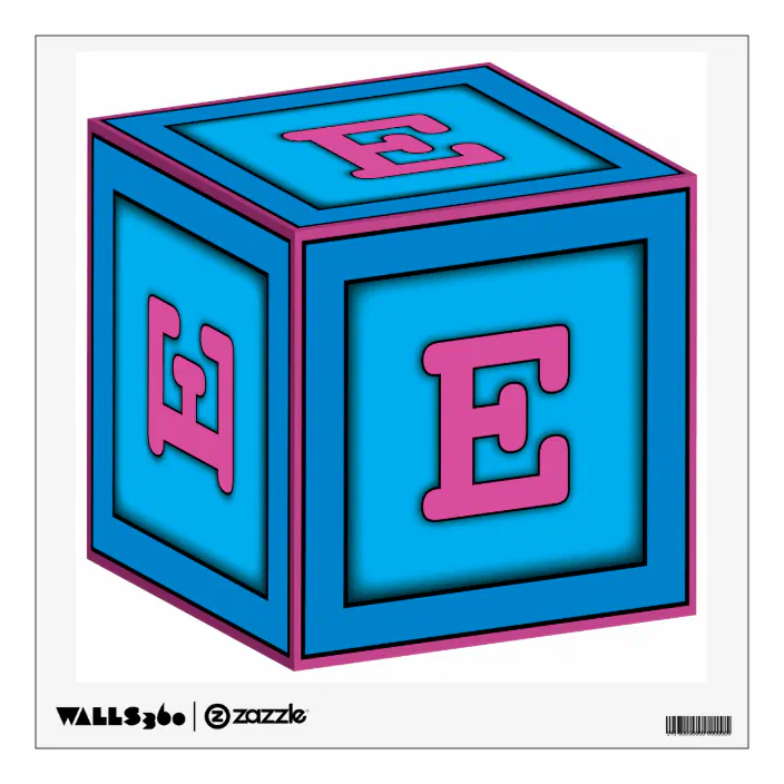 Baby Block Wall Decal Letter E Zazzle Com