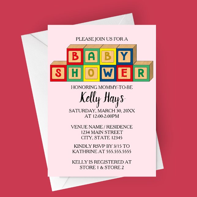 Baby Blocks Baby Shower Invitation (Creator Uploaded)