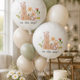 Baby Blocks, Bears, and Wildflowers Helium Balloon