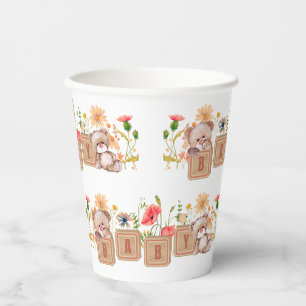 Baby Blocks, Bears, and Wildflowers Paper Cups