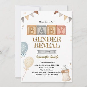 Baby Blocks Gender Neutral Baby Shower Invite